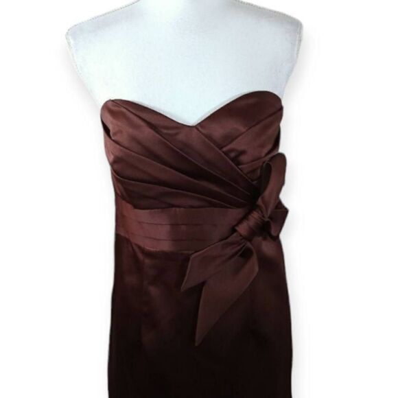 ALFRED ANGELO BROWN STRAPLESS DRESS SZ.10 EUC - Picture 2 of 6